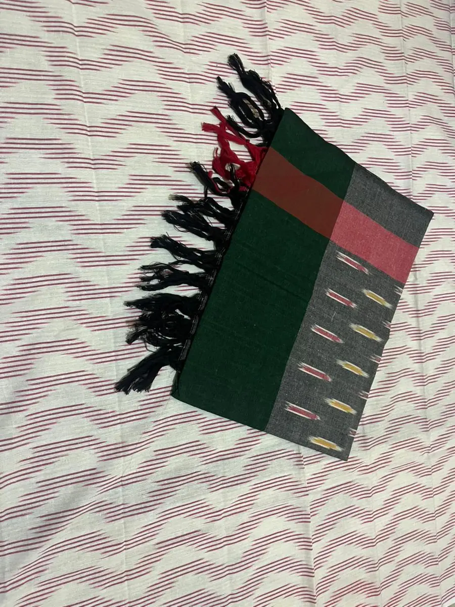 Product image: green, gray, and red scarf or stole