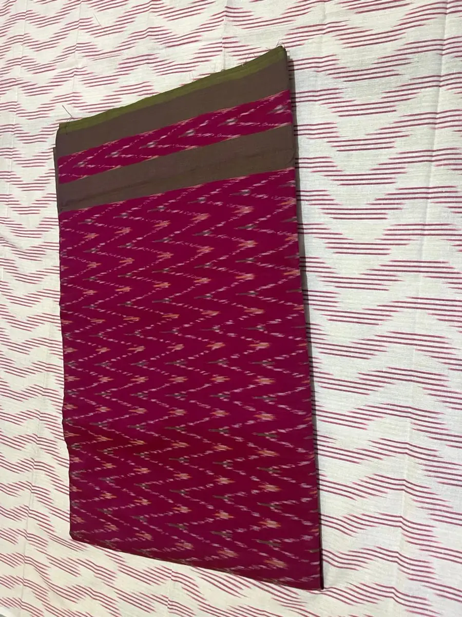 Product image: magenta and red folded saree-like textile