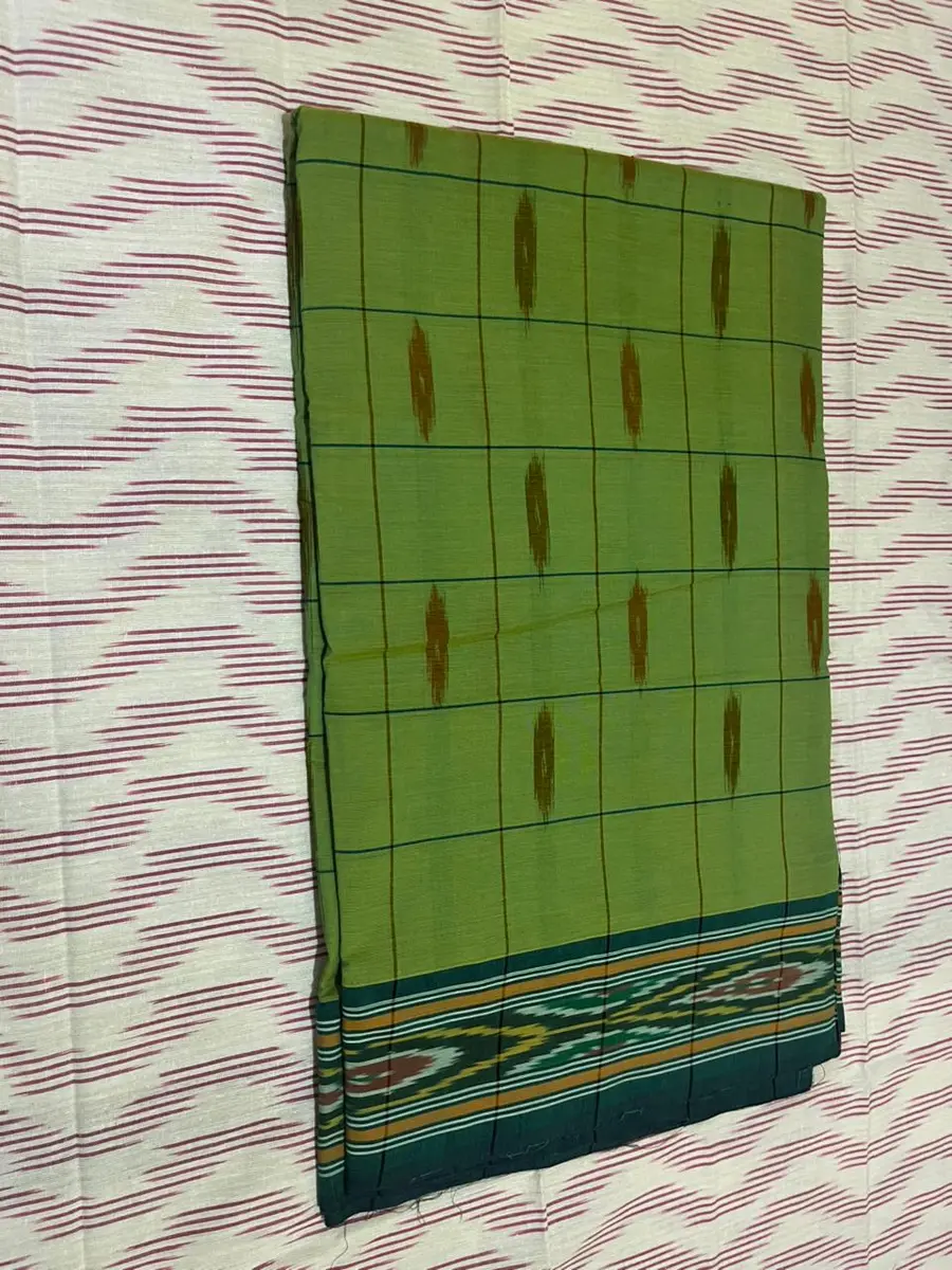 Product image: green and blue folded saree-like textile