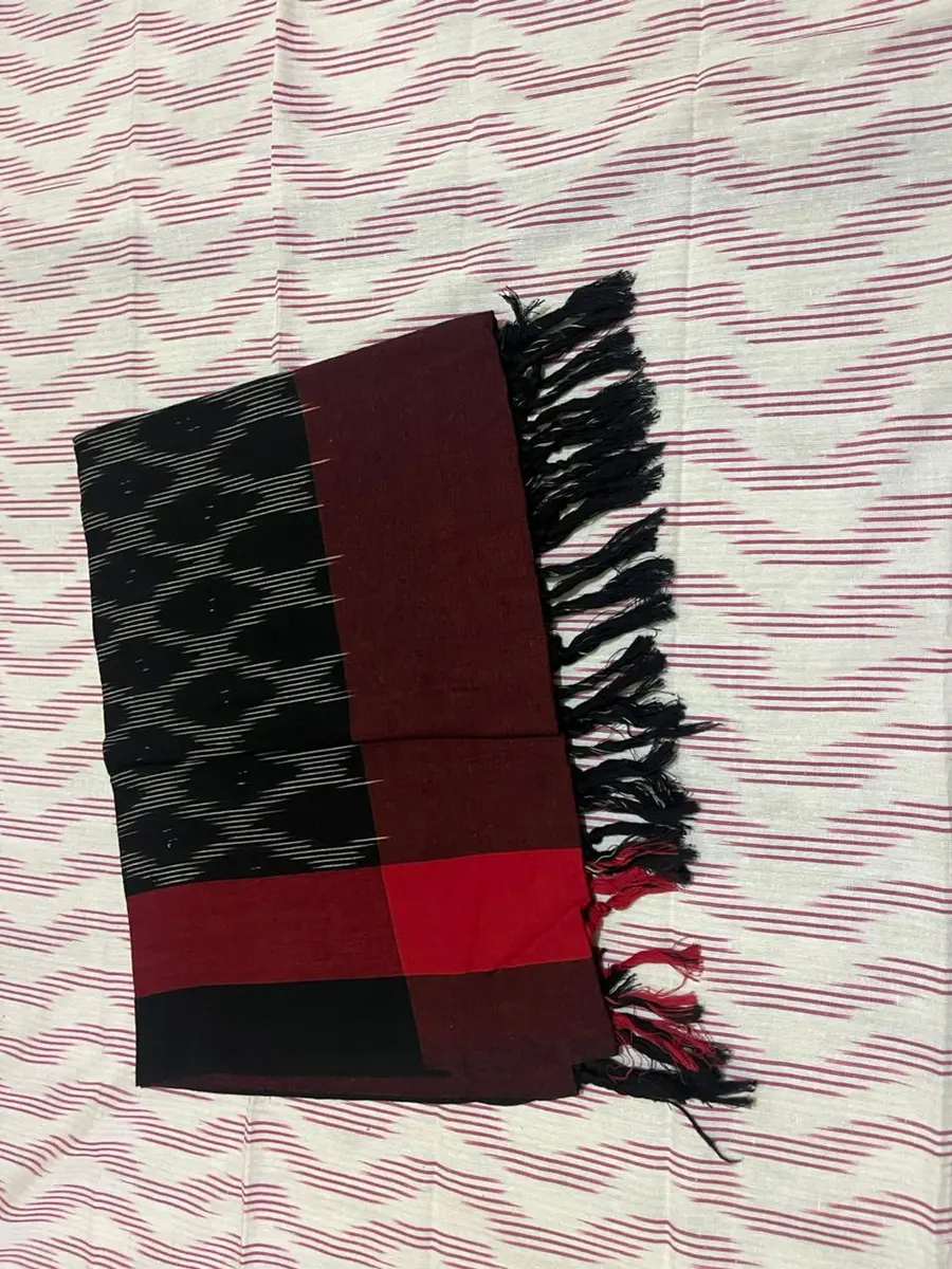 Product image: black, red, and gray scarf or stole