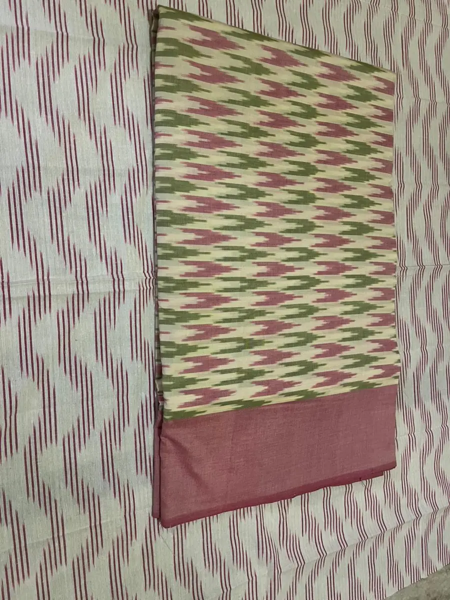 Product image: lime green and mauve saree-like textile, repeated views