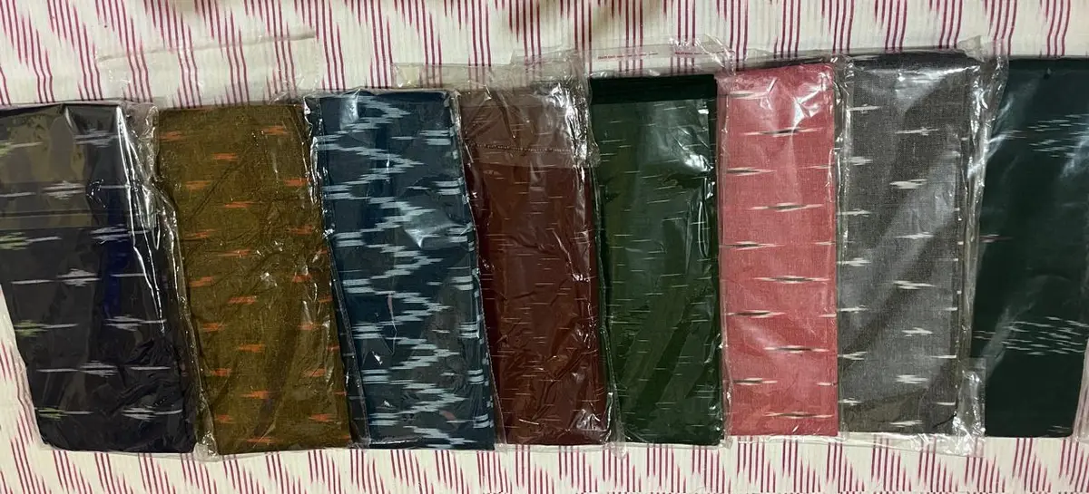 Product image: olive, teal, navy, pink, and red assorted textile items