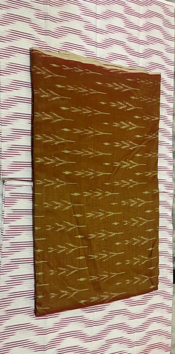 Product image: mustard and brown folded saree-like textile