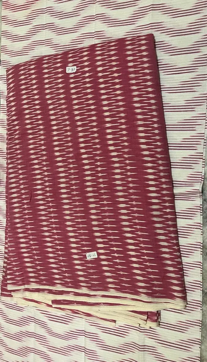 Product image: maroon and cream folded saree-like textile