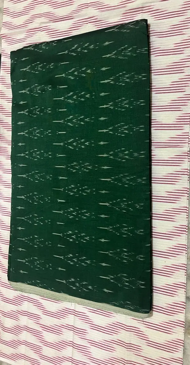 Product image: dark green and teal folded saree-like textile